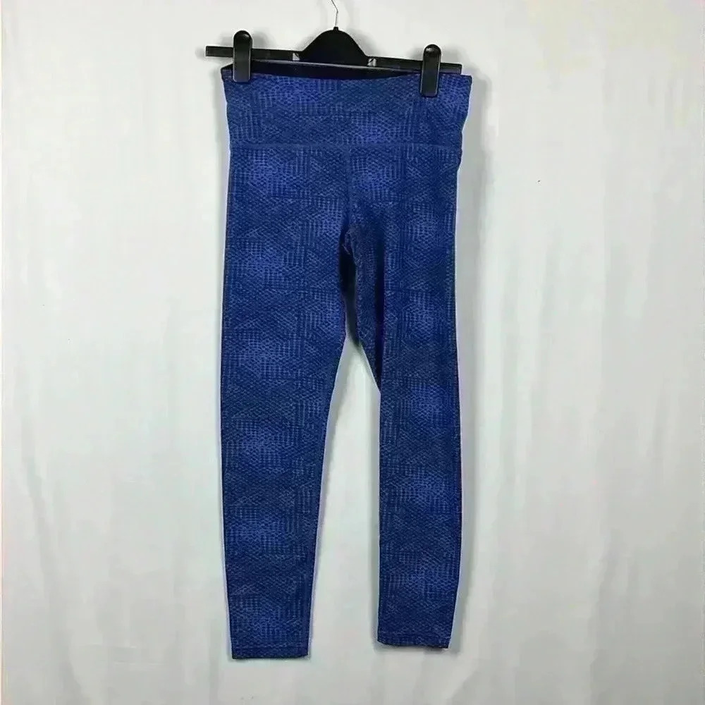Tuff Athletics Women’s Leggings Blue Stretch Waistband Zip Pocket Pre-owned S